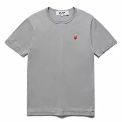 Comme Des Garçons Play SMALL RED HEART T-SHIRT GREY
