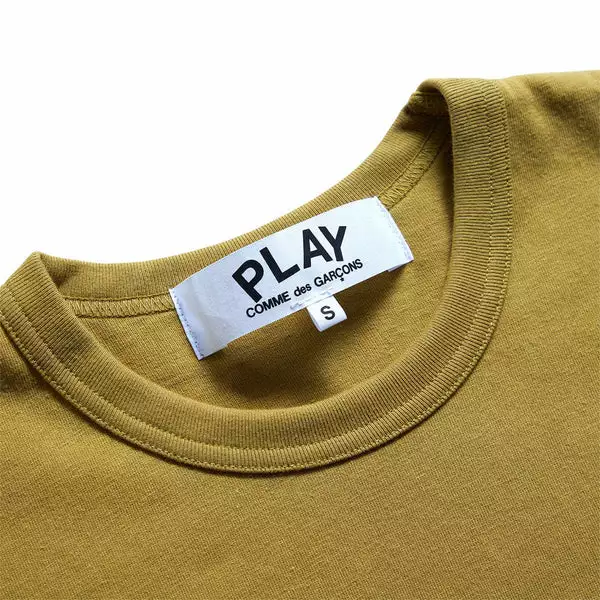 Comme Des Garçons Play SMALL RED HEART T-SHIRT OLIVE 6 Comme Des Garçons Play SMALL RED HEART T-SHIRT OLIVE - Image 4