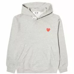 Comme Des Garçons Play PLAY HOODED SWEATSHIRT GREY