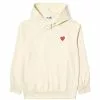 Comme Des Garçons Play PLAY HOODED SWEATSHIRT IVORY -Bottoms Sales Store CommedesGarconsPlayPLAYHOODEDSWEATSHIRTIVORYLP1T174 1 grande