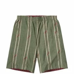Needles REVERSIBLE BASKETBALL SHORT OLIVE/RED