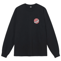 Stüssy GLOBAL PEACE PIG. DYED LS TEE BLACK