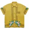 BODE EMBROIDERED GARDEN SHIRT OCRE