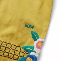 BODE EMBROIDERED GARDEN SHIRT OCRE -Bottoms Sales Store bodeEMBROIDEREDGARDENBEDSSOCREMLMRSH000098 5 grande