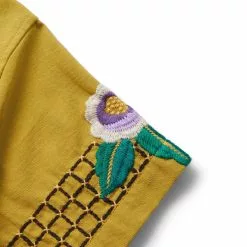 BODE EMBROIDERED GARDEN SHIRT OCRE -Bottoms Sales Store bodeEMBROIDEREDGARDENBEDSSOCREMLMRSH000098 6 grande