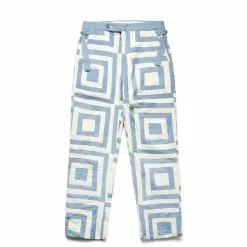 BODE WHITE HOUSE STEPS QUILT TROUSER BLUE CREAM