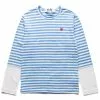 Comme Des Garçons Play STRIPED WHITE SLEEVE T-SHIRT BLUE/WHITE -Bottoms Sales Store commedesgarconsplaySTRIPEDWHITESLEEVEMENST SHIRTBLUEWHITESP1T320 1 grande