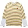 Comme Des Garçons Play STRIPED WHITE SLEEVE T-SHIRT OLIVE/WHITE 1 Comme Des Garçons Play STRIPED WHITE SLEEVE T-SHIRT OLIVE/WHITE -Bottoms Sales Store commedesgarconsplaySTRIPEDWHITESLEEVEMENST SHIRTOLIVEWHITESP1T320 1 grande