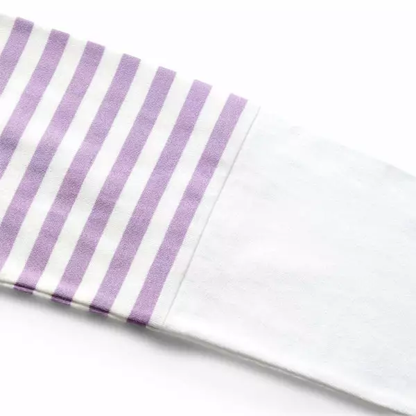 Comme Des Garçons Play STRIPED WHITE SLEEVE T-SHIRT PURPLE/WHITE 4 Comme Des Garçons Play STRIPED WHITE SLEEVE T-SHIRT PURPLE/WHITE - Image 2