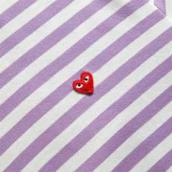 Comme Des Garçons Play STRIPED WHITE SLEEVE T-SHIRT PURPLE/WHITE 8 Comme Des Garçons Play STRIPED WHITE SLEEVE T-SHIRT PURPLE/WHITE -Bottoms Sales Store commedesgarconsplaySTRIPEDWHITESLEEVEMENST SHIRTPURPLEWHITESP1T320 3 grande