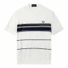 Fred Perry STRIPED TOWELLING T-SHIRT SNOW WHITE 2 Fred Perry STRIPED TOWELLING T-SHIRT SNOW WHITE -Bottoms Sales Store fredperrySTRIPEDTOWELLINGT SHIRTSNOWWHITEXXLM8802 1 grande