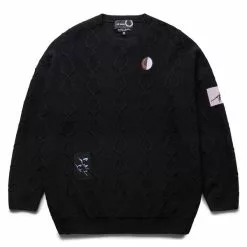 Fred Perry X RAF OVERSIZED LAUREL WREATH JUMPER BLACK