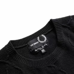 Fred Perry X RAF OVERSIZED LAUREL WREATH JUMPER BLACK -Bottoms Sales Store fredperryXRAFOVERSIZEDLAURELWREATHJUMPERBLACKXSSK3115 5 grande