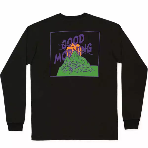 Good Morning Tapes MOUNTAIN LS TEE CHARCOAL 4 Good Morning Tapes MOUNTAIN LS TEE CHARCOAL - Image 2