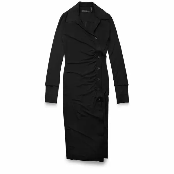 Helmut Lang ASYMMETRIC SHIRT DRESS BLACK - 001 3 Helmut Lang ASYMMETRIC SHIRT DRESS BLACK - 001