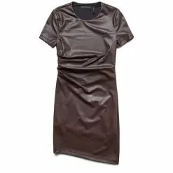 Helmut Lang TWIST SHORT SLEEVE DRESS WINE - H15