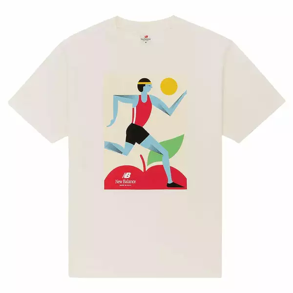 New Balance MADE IN USA MARATHON GRAPHIC TEE RCA - RAW CASHEW 3 New Balance MADE IN USA MARATHON GRAPHIC TEE RCA - RAW CASHEW
