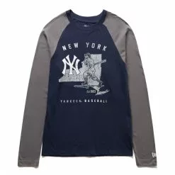 New Era NEW YORK YANKEES RAGLAN LS T-SHIRT NAVY