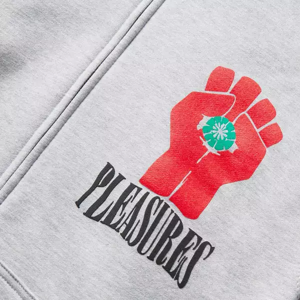 Pleasures HST ZIP HOODIE HEATHER GREY 6 Pleasures HST ZIP HOODIE HEATHER GREY - Image 4