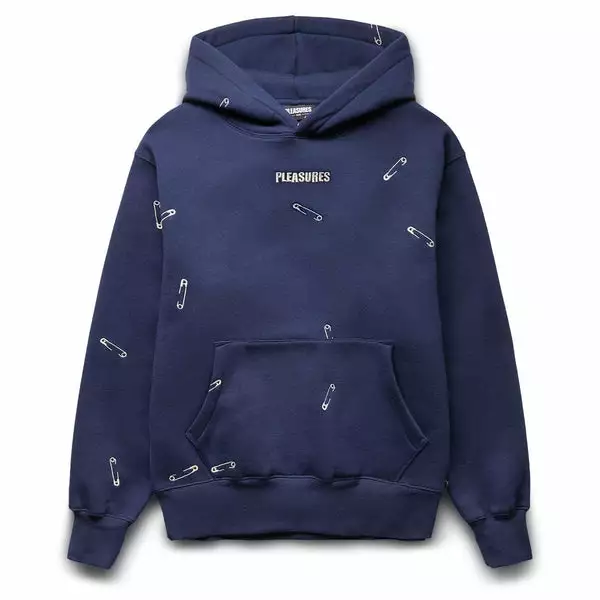 Pleasures SAFETY PIN HOODIE NAVY 3 Pleasures SAFETY PIN HOODIE NAVY