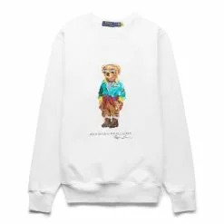 Polo Ralph Lauren VOYAGER BEAR GRAPHIC FLEECE L/S SWEATSHIRT CR 22 WHITE