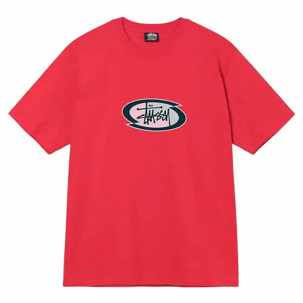 Stüssy SPLIT OVAL TEE RED 3 Stüssy SPLIT OVAL TEE RED