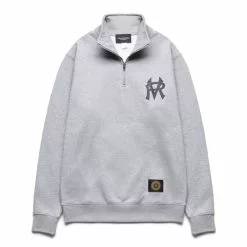 Viola And Roses STADIUM HALF ZIP CREW GREY