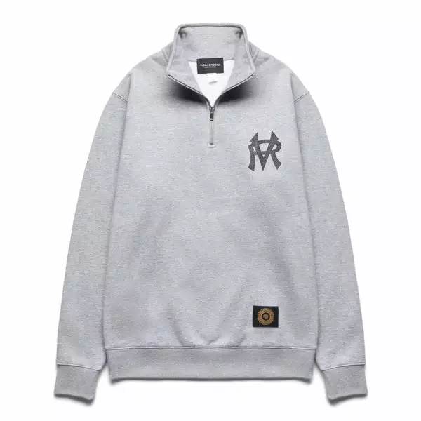 Viola And Roses STADIUM HALF ZIP CREW GREY 3 Viola And Roses STADIUM HALF ZIP CREW GREY