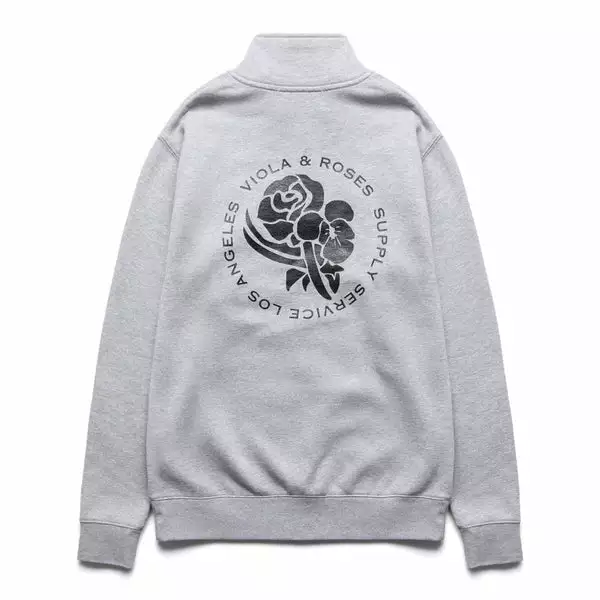 Viola And Roses STADIUM HALF ZIP CREW GREY 4 Viola And Roses STADIUM HALF ZIP CREW GREY - Image 2