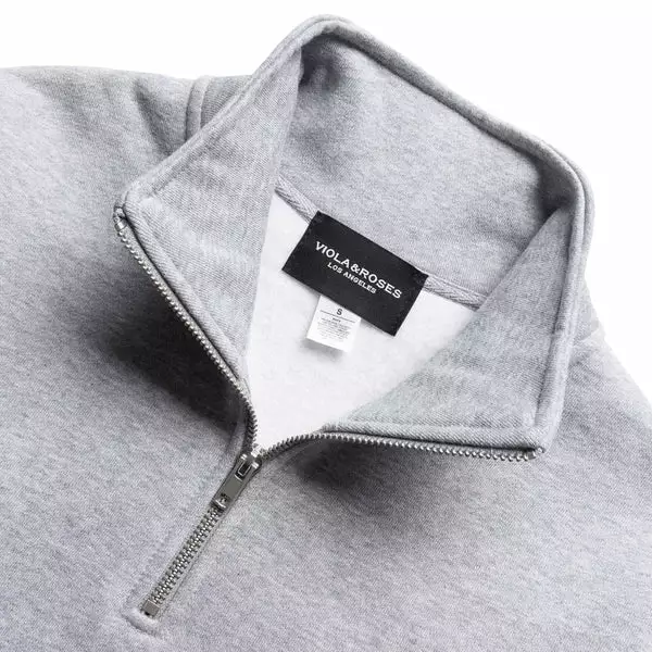 Viola And Roses STADIUM HALF ZIP CREW GREY 5 Viola And Roses STADIUM HALF ZIP CREW GREY - Image 3