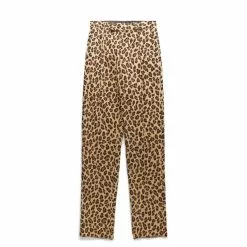 Wacko Maria LEOPARD PLEATED TROUSERS BEIGE