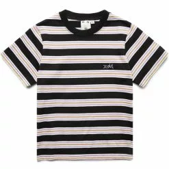 X-Girl STRIPED S/S BABY TEE BLACK